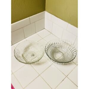 Set Of 2 Vintage Bowls With KIG Indonesia Cut Glass Bowl And